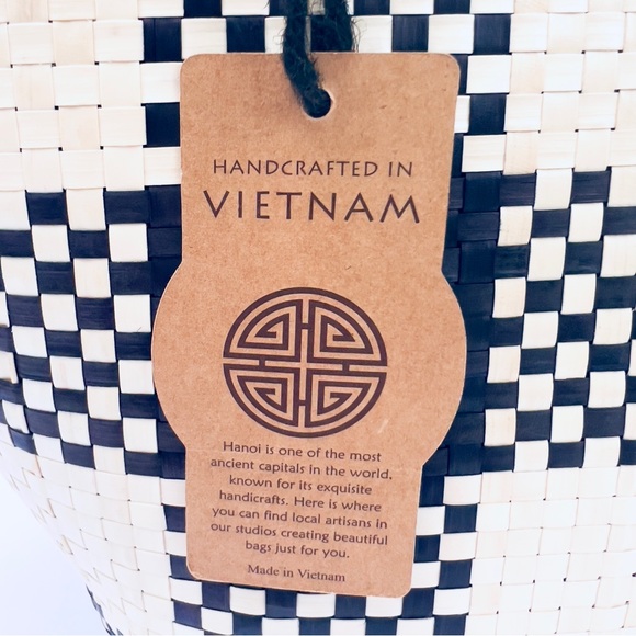 🆕New Woven Straw Bag with Beaded Handles - Picture 7 of 7